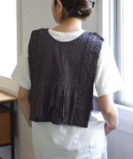 ハンドスモッキングコットンポプリン　2wayベスト